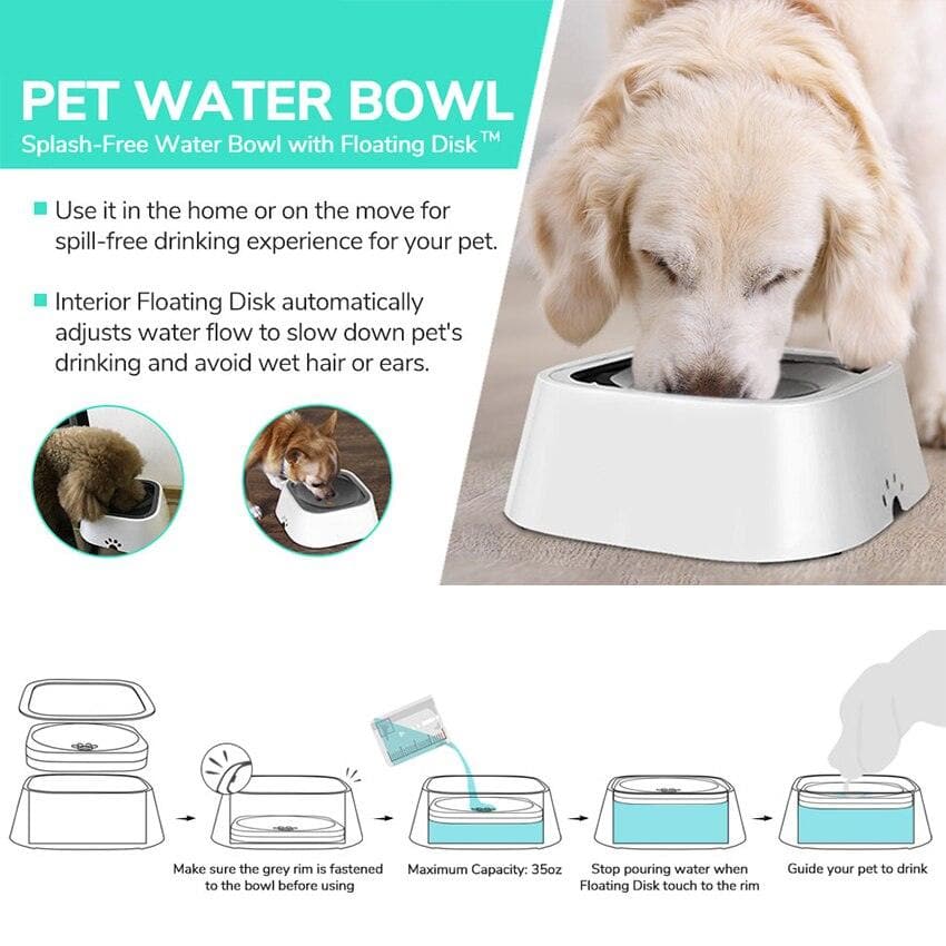 No-Spill Pet Water Bowl - HarnessBuddy